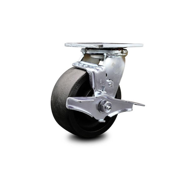5 Inch Glass Filled Nylon Swivel Caster with Ball Bearing and Brake SCC